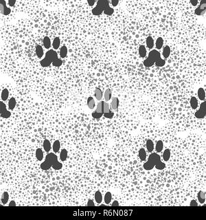 Seamless animale gatto Paw Pattern. Stampa di sfondo della zampa Foto Stock