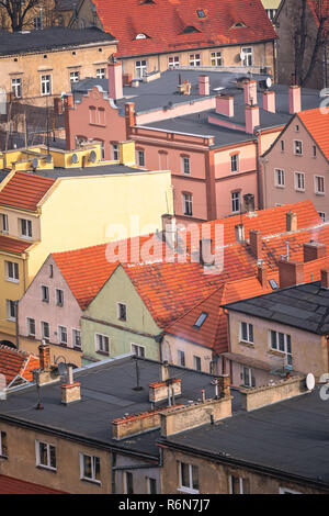 Colorato tenement case in Bolkow Foto Stock