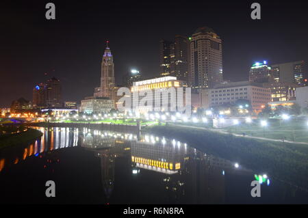 Columbus, Ohio - USA - Agosto 28, 2016: Downtown Columbus Skyline Foto Stock