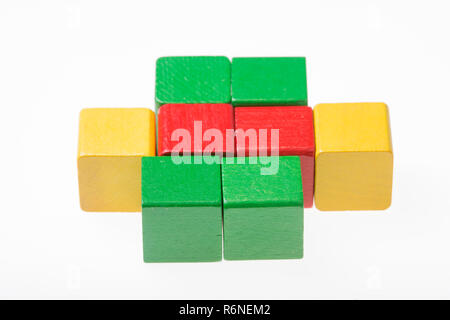 Blocchi di legno - primo piano - isolato Foto Stock