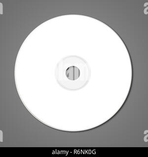 Bianche per CD - DVD mockup modello isolato sul grigio scuro Foto Stock