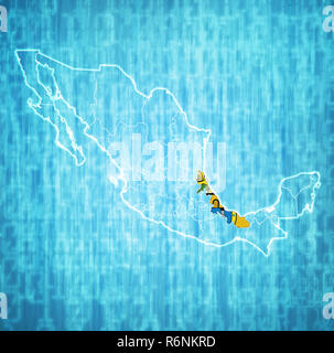 Veracruz sulla mappa di amministrazione del Messico Foto Stock