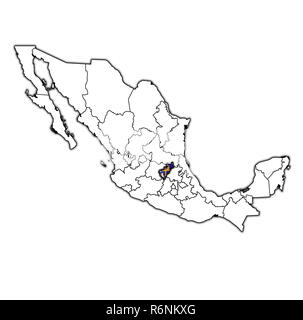 Queretaro sulla mappa di amministrazione del Messico Foto Stock