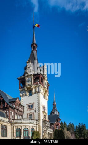 Il Castello di Peles in Sinaia, Romania Foto Stock