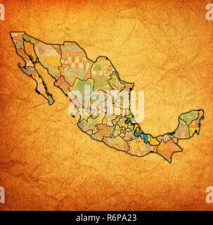 Veracruz sulla mappa di amministrazione del Messico Foto Stock