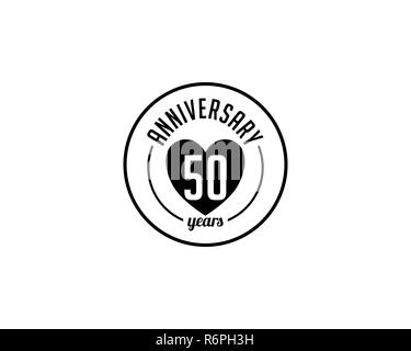 Cinquanta anni di anniversario il badge Foto Stock