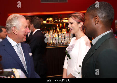 Il Principe di Galles, patrono del British Film Institute (BFI), con Hayley Atwell e David Oyelowo durante una visita BFI Southbank, Londra. Foto Stock