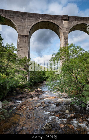 Viadotto Glenfinnan, West Highland Line ponte ferroviario, Lochaber, Scotland, Regno Unito Foto Stock