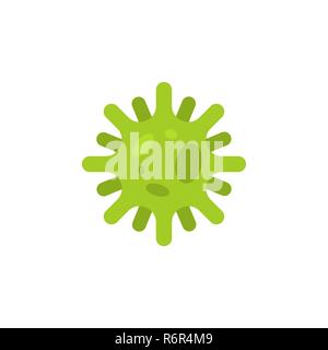 Molecola di virus verde. batterio isolato. Malattia di cella illustrazione vettoriale Illustrazione Vettoriale