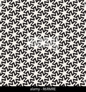 Vector seamless pattern. Moderna ed elegante struttura. Geometrico ornamento striato. Traliccio in bianco e nero Foto Stock