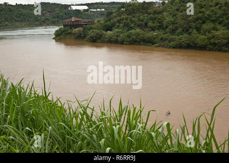 Tre frontiere punto in Puerto Iguazu, Argentina Foto Stock