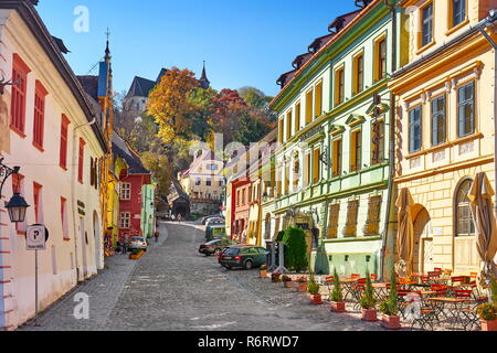 Sighisoara città vecchia, Transilvania, Romania, Unesco Foto Stock