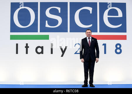 Foto LaPresse - Claudio Furlan 05/12/2018 Milano ( MI ) Cronaca Apertura del Consiglio Ministeriale dell&#x2019;Organizzazione per&#xa0;la sicurezza e la cooperazione in Europa Osce nella foto: Vladimir Makei ministro esteri Bielorussia Foto Lapresse - Claudio Furlan 05/12/2018 Milano (MI) News Osce sessione di apertura nel pic: Vladimir Makei il ministro degli esteri della Bielorussia Foto Stock