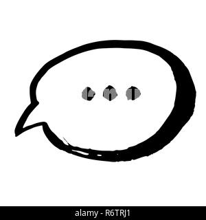 Grunge discorso bolla. Inchiostro cloud vuota. Spazzola illustrazione vettoriale. Illustrazione Vettoriale