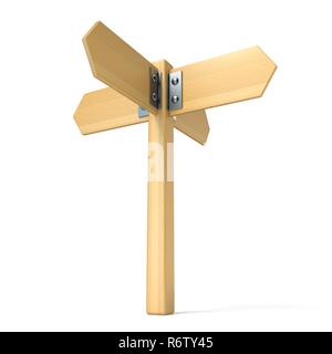 Cartello in legno quattro modi 3D Foto Stock