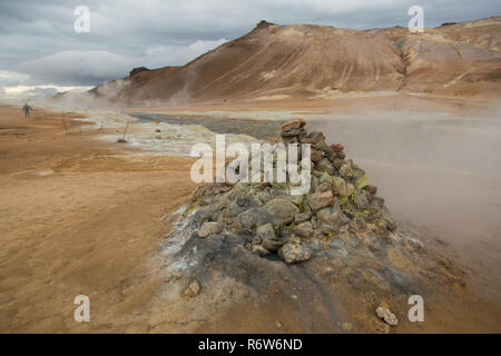 Fumarola a Hverir, Namafjall, Islanda Foto Stock