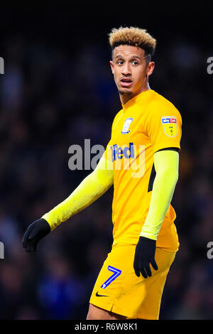 3 novembre 2018, Portman Road, Ipswich, Inghilterra; Sky Campionato Bet Preston North End ; Callum Robinson (07) di Preston Credito: Georgie Kerr/News immagini, English Football League immagini sono soggette a licenza DataCo Foto Stock