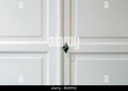 White armadio in legno Porte closeup design moderno Foto Stock