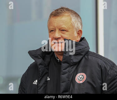 24 novembre 2018, New York Stadium, Rotherham, Inghilterra; Sky Campionato Bet Rotherham Utd v Sheffield Regno ; Chris Wilder manager di Sheffield Regno arriva a New York Stadium Credito: Mark Cosgrove/News immagini English Football League immagini sono soggette a licenza DataCo Foto Stock