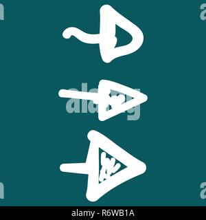 Set di mano le frecce disegnate, bambini s disegno, scarabocchio. Illustrazione Vettoriale