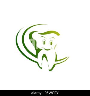 Salute Dent Logo design template vettoriale stile lineare. Dental Clinic logotipo icona del concetto Illustrazione Vettoriale
