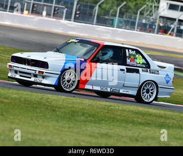 Jan Bot, BMW M3 E30, Super touring car trofeo, Silverstone Classic 2015, Chris McEvoy, il circuito da corsa, cjm-fotografia, Classic, Classic Cars Racing, Foto Stock