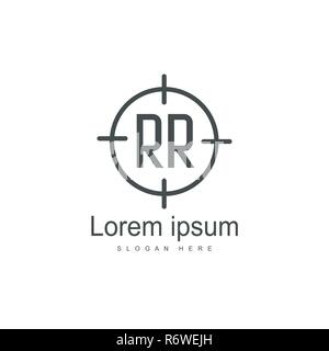 Iniziale Logo RR modello. Lettera minimalista logo design modello Illustrazione Vettoriale