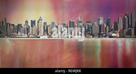 Arte moderna. Manhattan cityscape Foto Stock