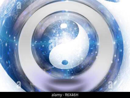 Yin Yang simbolo nel vortex Foto Stock