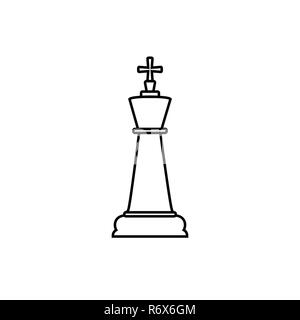 Linea re icona di scacchi. Illustrazione Vettoriale, design piatto. Illustrazione Vettoriale