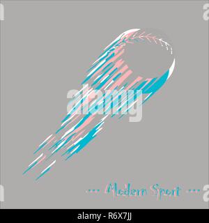 Creative stile moderno vettore con palla da baseball silhouette. Sport moderno illustrazione. Illustrazione Vettoriale