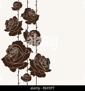 Bouquet di rose, sfondo senza giunture, design floreale Illustrazione Vettoriale