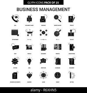 Gestione aziendale vettore Glyph icona impostare Illustrazione Vettoriale