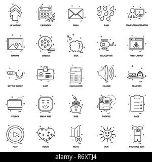 25 La concezione di business mix Line icona impostare Illustrazione Vettoriale