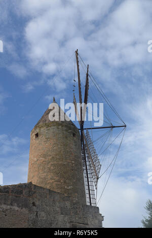Mulino a vento a Santa Margalida,Mallorca Foto Stock