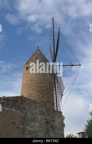 Mulino a vento a Santa Margalida,Mallorca Foto Stock