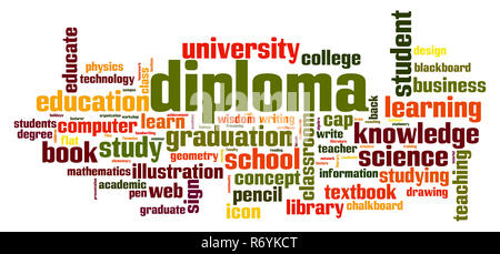 Diploma word cloud Foto Stock