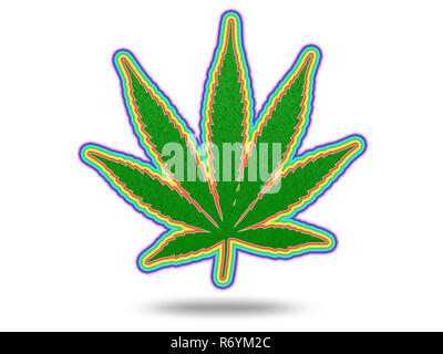 Foglia di marijuana Foto Stock