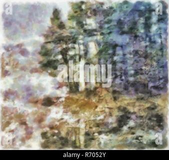 Impressionismo moderno. Foresta di colori smorzati. Foto Stock