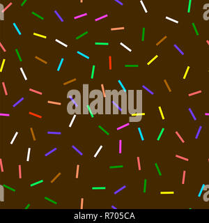 Ciambella dolce Brown Texture. Smalto colorato e spruzza Pattern senza giunture Foto Stock