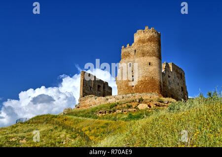 Vista di mazzarino castello medievale,caltanissetta,sicilia,l'Italia,l'Europa Foto Stock