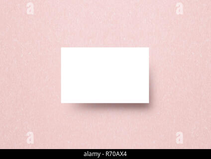 La business card mock-up modello paastel gradiente testurizzato rosa carta giapponese backbround Foto Stock