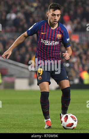 Barcellona, 5-12-2018. Il Copa el Rey 2018/ 2019, round di 32 seconda gamba. Barcelona-Cultural Leonesa. Munir el Haddadi di Barcellona durante il gioco Barcellona - Leonesa culturale Foto Stock