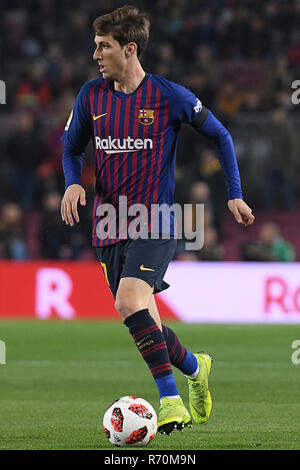 Barcellona, 5-12-2018. Il Copa el Rey 2018/ 2019, round di 32 seconda gamba. Barcelona-Cultural Leonesa. Miranda di Barcellona durante il gioco Barcellona - Leonesa culturale Foto Stock