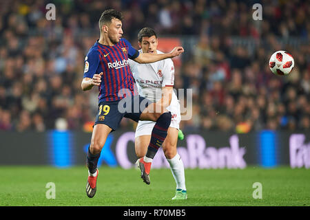 Barcellona, 5-12-2018. Il Copa el Rey 2018/ 2019, round di 32 seconda gamba. Barcelona-Cultural Leonesa. Munir el Haddadi di Barcellona durante il gioco Barcellona - Leonesa culturale Foto Stock