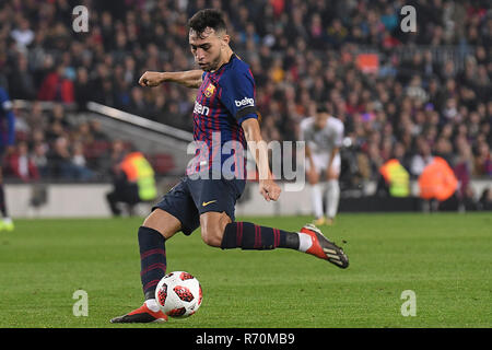 Barcellona, 5-12-2018. Il Copa el Rey 2018/ 2019, round di 32 seconda gamba. Barcelona-Cultural Leonesa. Munir el Haddadi di Barcellona durante il gioco Barcellona - Leonesa culturale Foto Stock