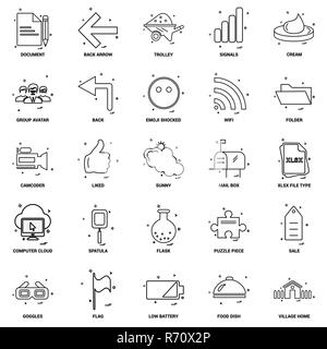 25 La concezione di business mix Line icona impostare Illustrazione Vettoriale