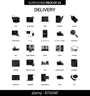 Consegna vettore Glyph icona impostare Illustrazione Vettoriale