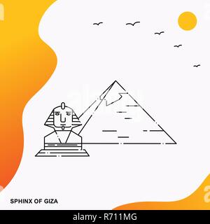 Travel Sfinge di Giza modello Poster Illustrazione Vettoriale