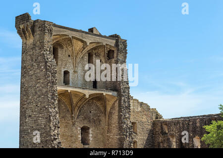 Le rovine del castello di Châteauneuf-du-Pape, Vaucluse Provence Alpes Côte d'Azur, in Francia Foto Stock